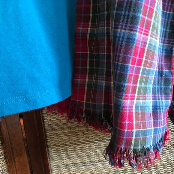 Flannel Shirt Upcycle, Size L-2XL: Reworked Oversized Mountain Camping Graphic - Picture 11 of 12